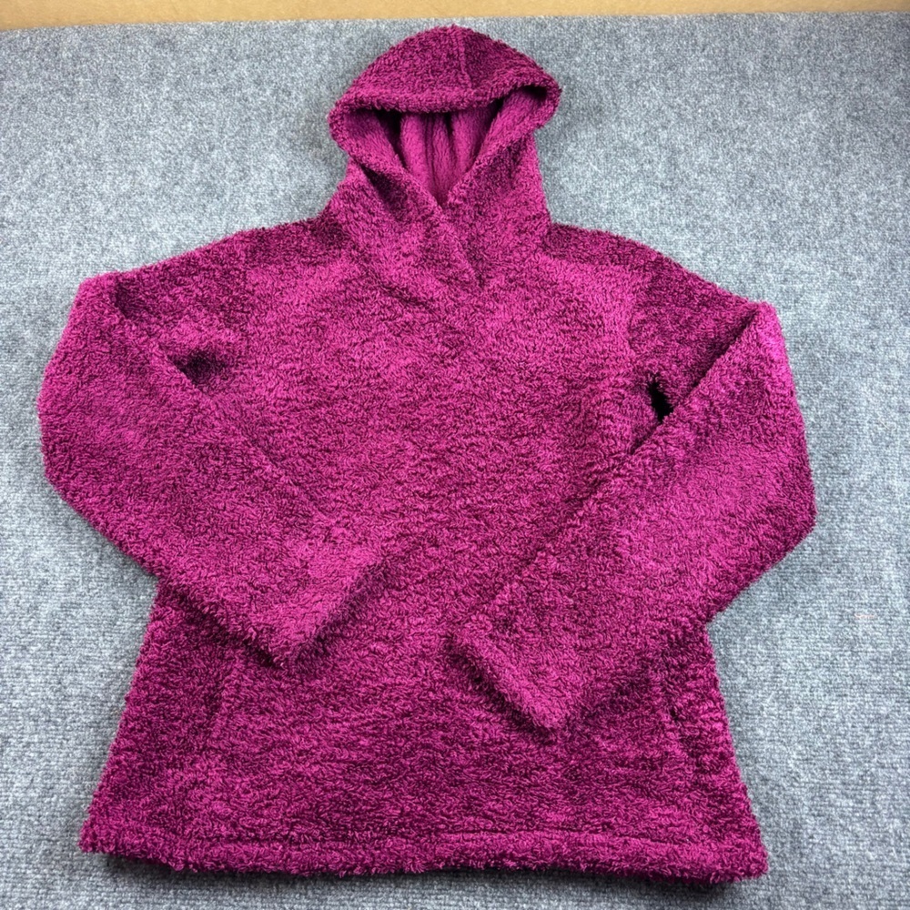 MOUNTAIN HARD WEAR Women’s Teddy Plush Fleece Pullover Hoodie Purple size Medium